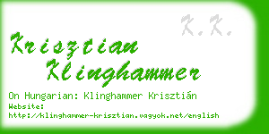 krisztian klinghammer business card