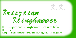 krisztian klinghammer business card